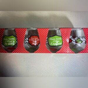 Set of 4 Christmas Stemless Wine Glasses